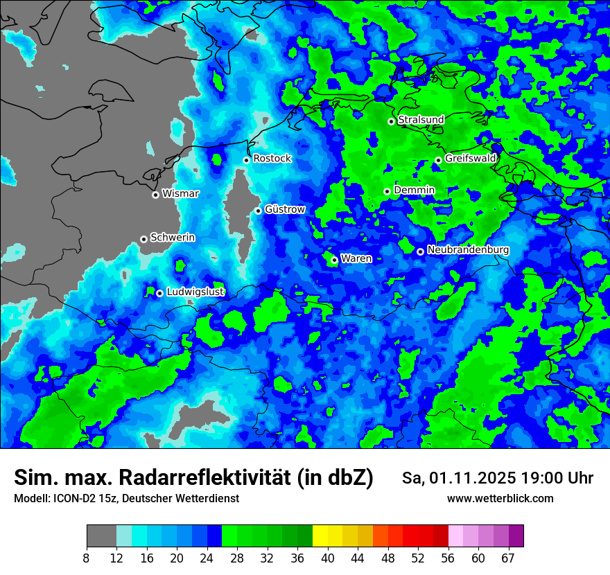 Modellkarten Simuliertes Radarbild