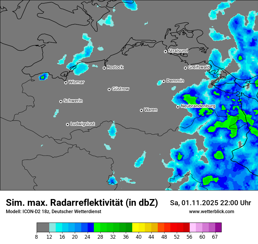 Modellkarten Simuliertes Radarbild
