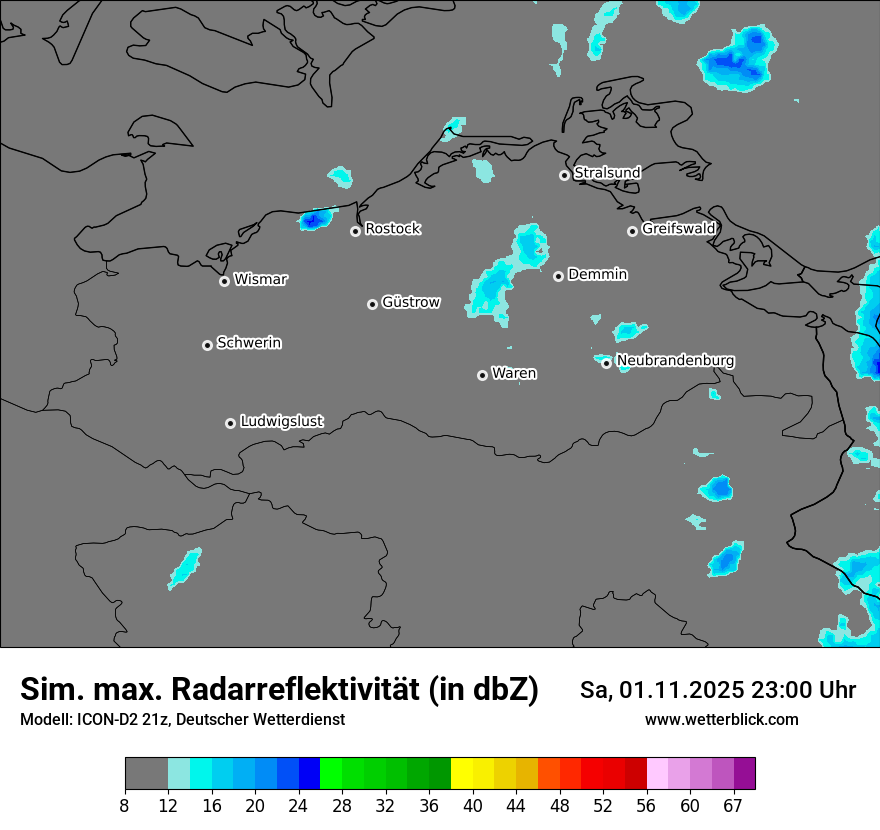 Modellkarten Simuliertes Radarbild