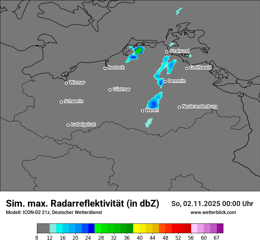 Modellkarten Simuliertes Radarbild