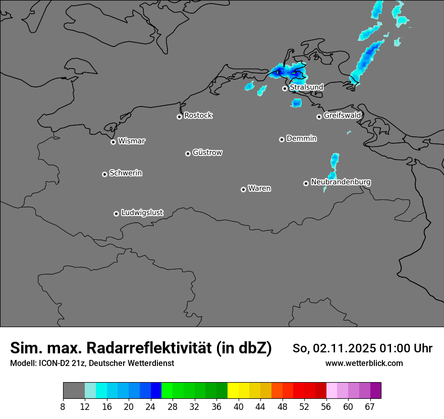 Modellkarten Simuliertes Radarbild