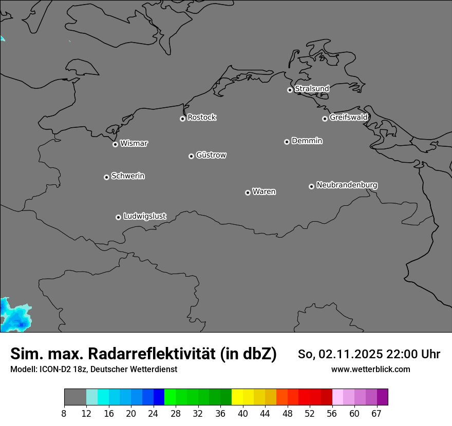 Modellkarten Simuliertes Radarbild