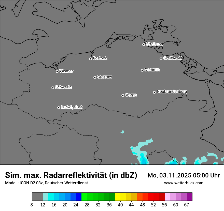 Modellkarten Simuliertes Radarbild