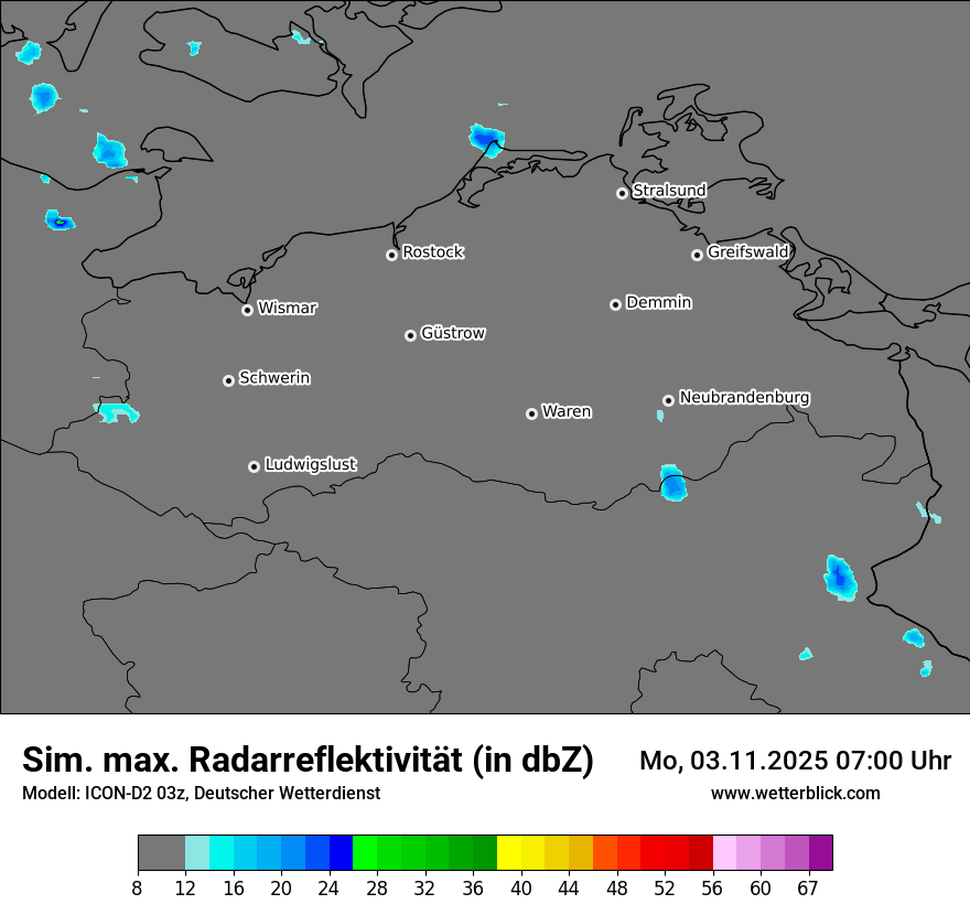 Modellkarten Simuliertes Radarbild