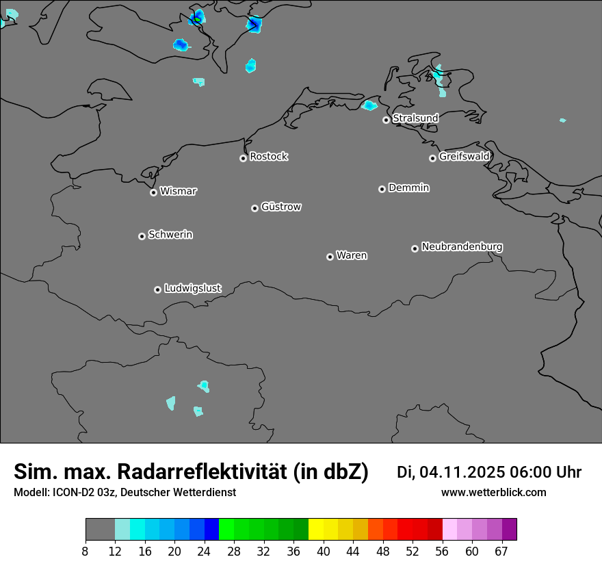 Modellkarten Simuliertes Radarbild