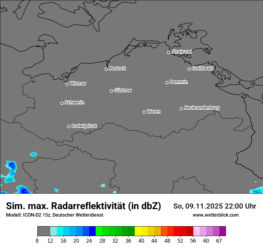 Modellkarten Simuliertes Radarbild