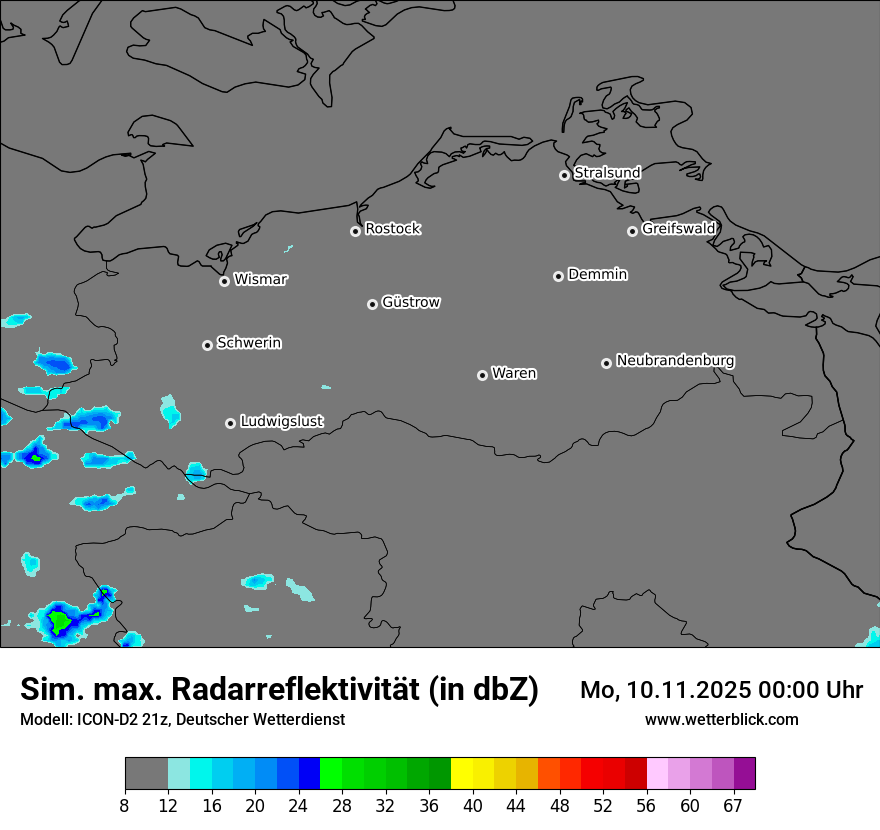 Modellkarten Simuliertes Radarbild