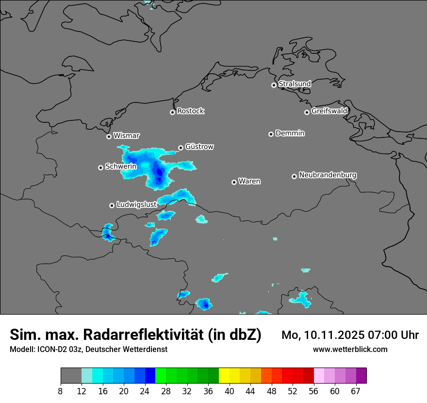 Modellkarten Simuliertes Radarbild
