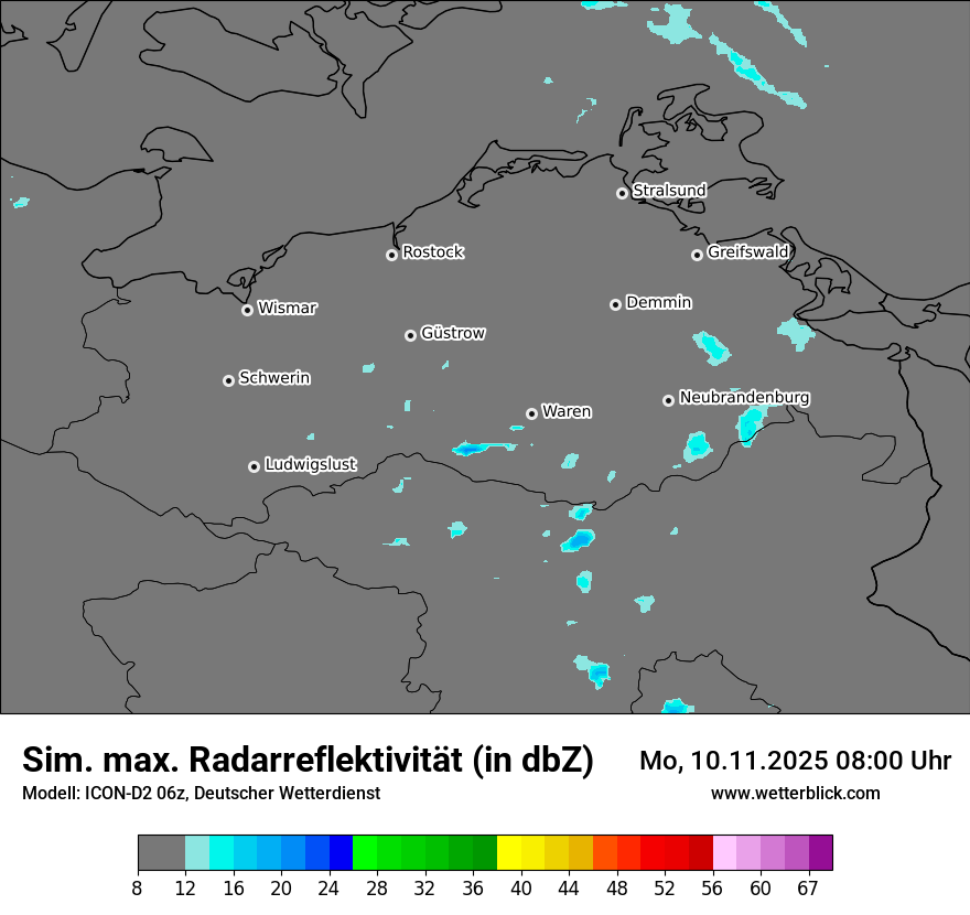Modellkarten Simuliertes Radarbild