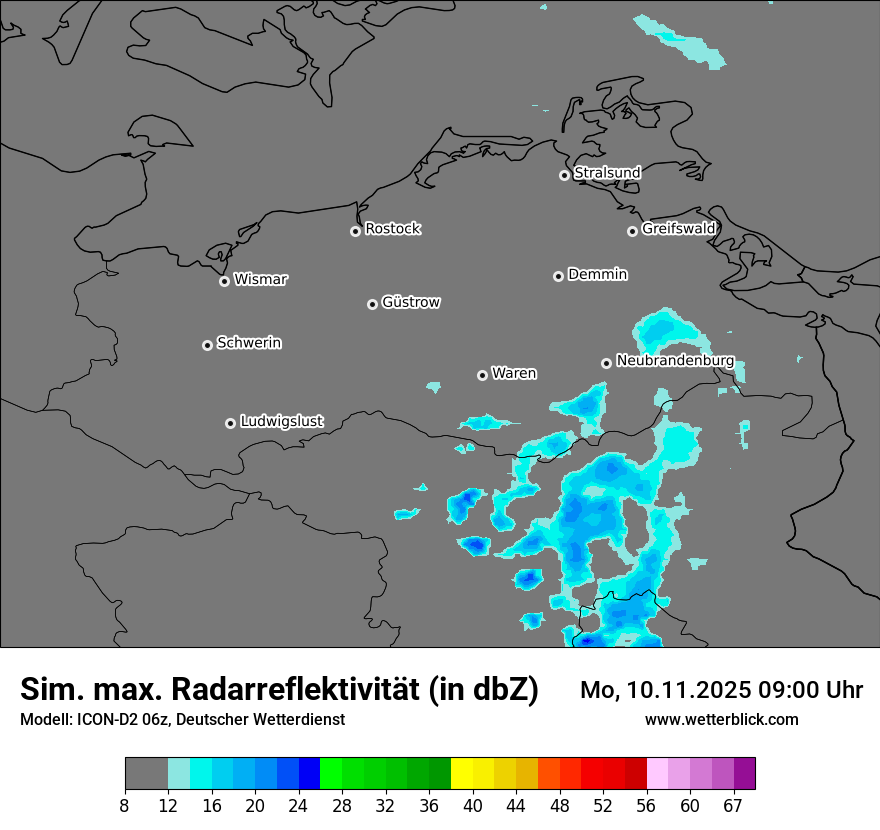 Modellkarten Simuliertes Radarbild