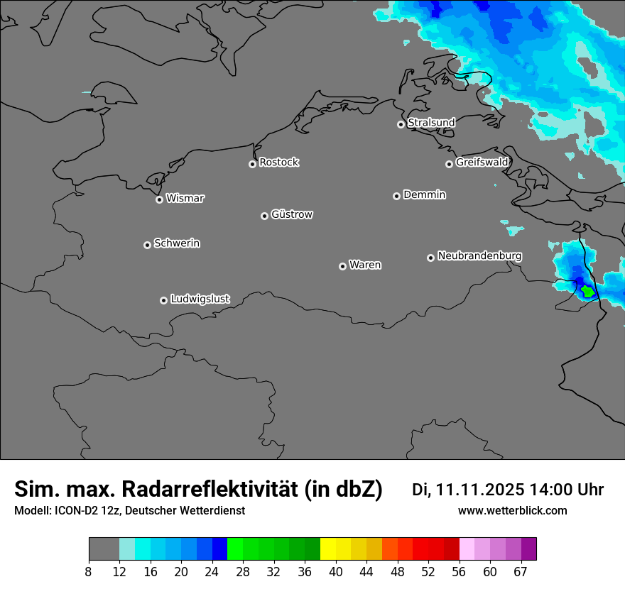 Modellkarten Simuliertes Radarbild