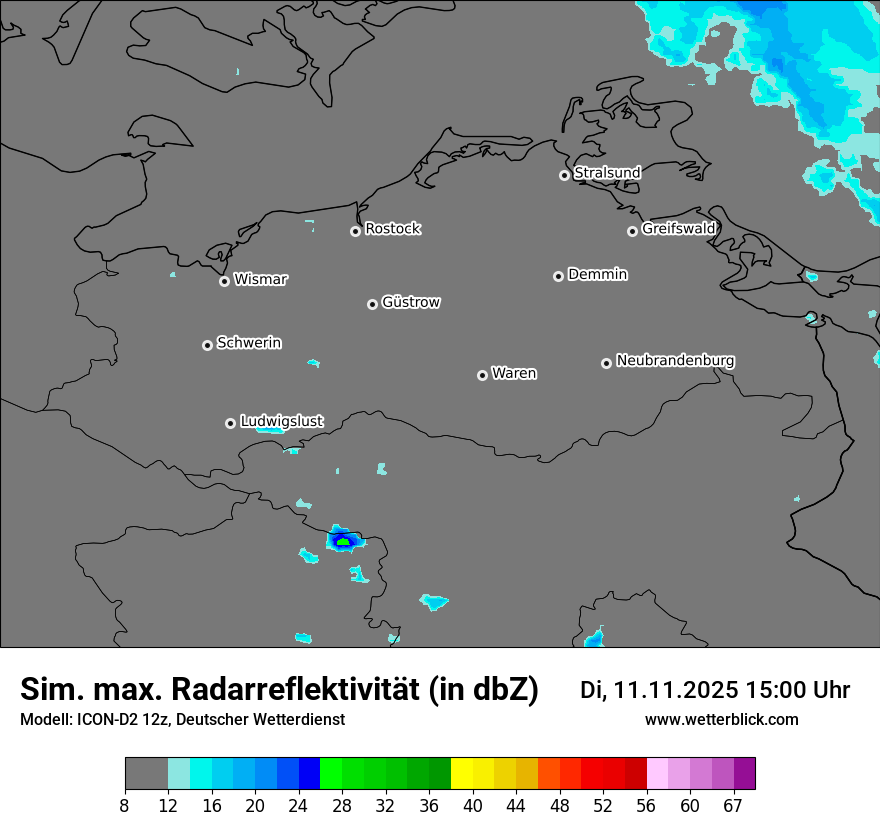 Modellkarten Simuliertes Radarbild