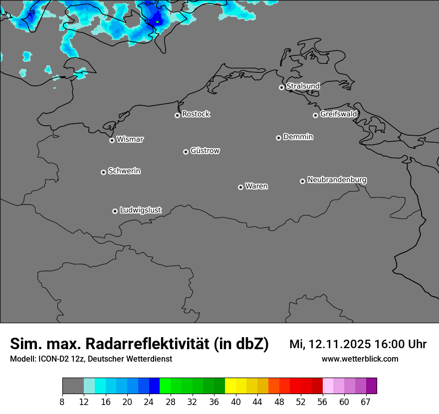 Modellkarten Simuliertes Radarbild