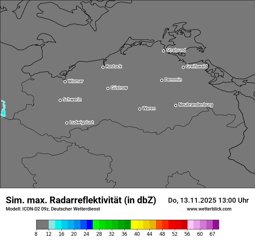 Modellkarten Simuliertes Radarbild