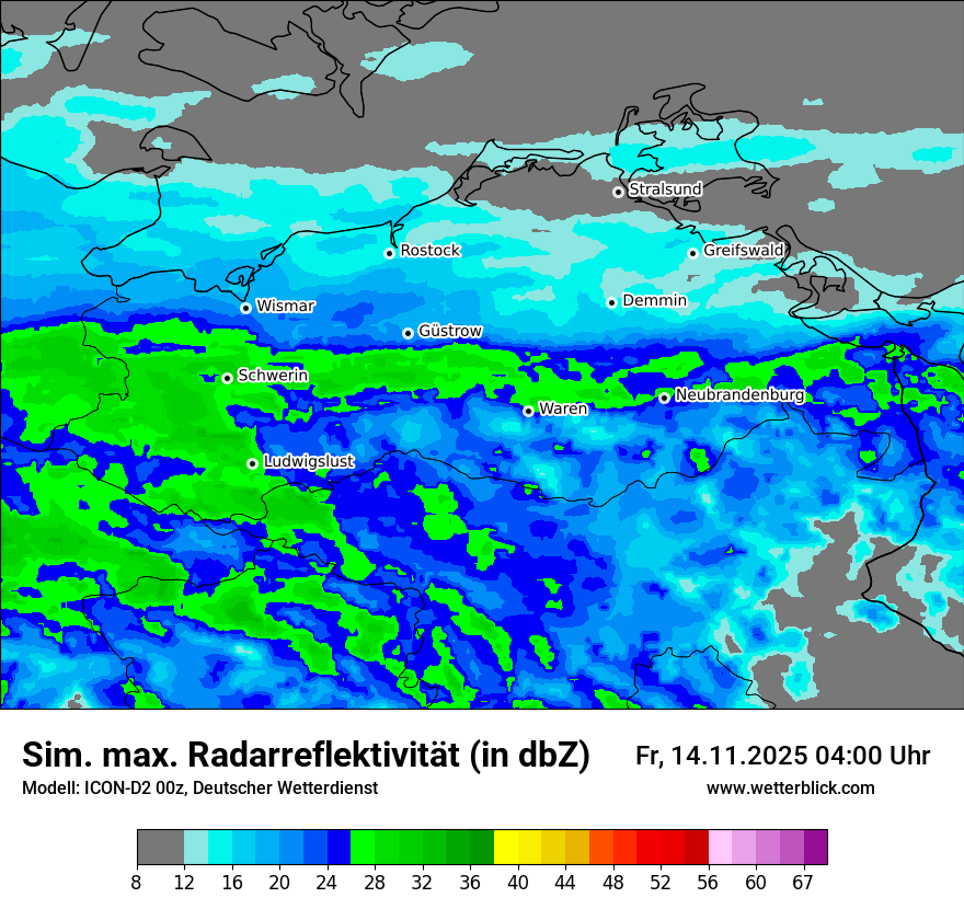 Modellkarten Simuliertes Radarbild