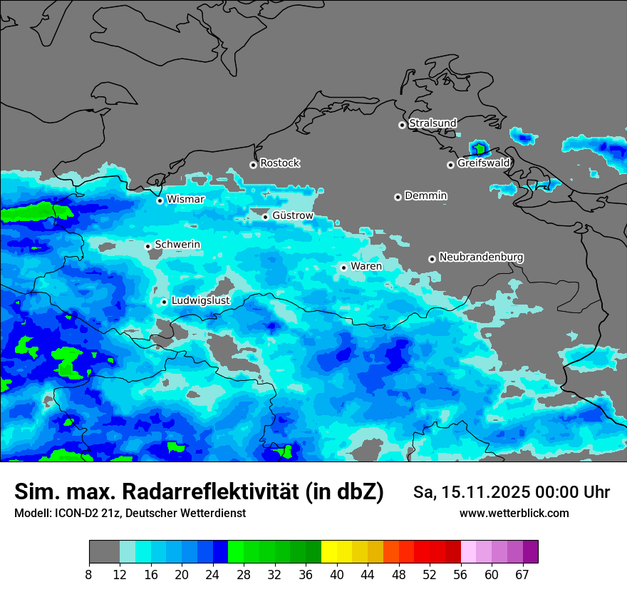 Modellkarten Simuliertes Radarbild