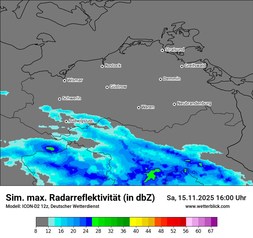 Modellkarten Simuliertes Radarbild