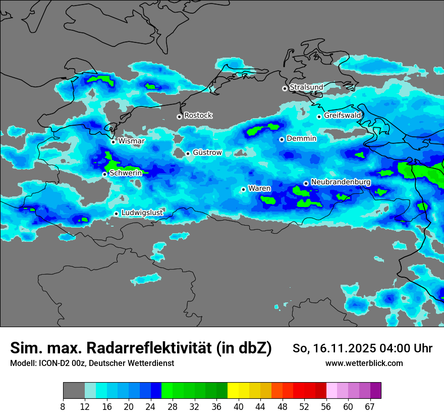 Modellkarten Simuliertes Radarbild