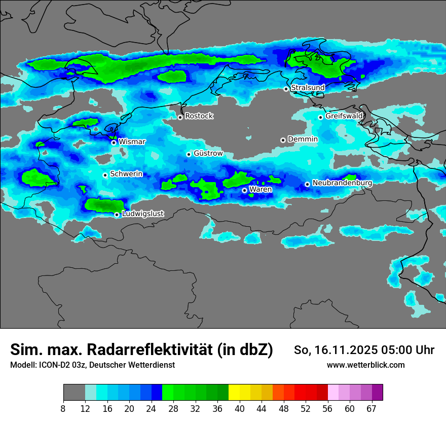 Modellkarten Simuliertes Radarbild