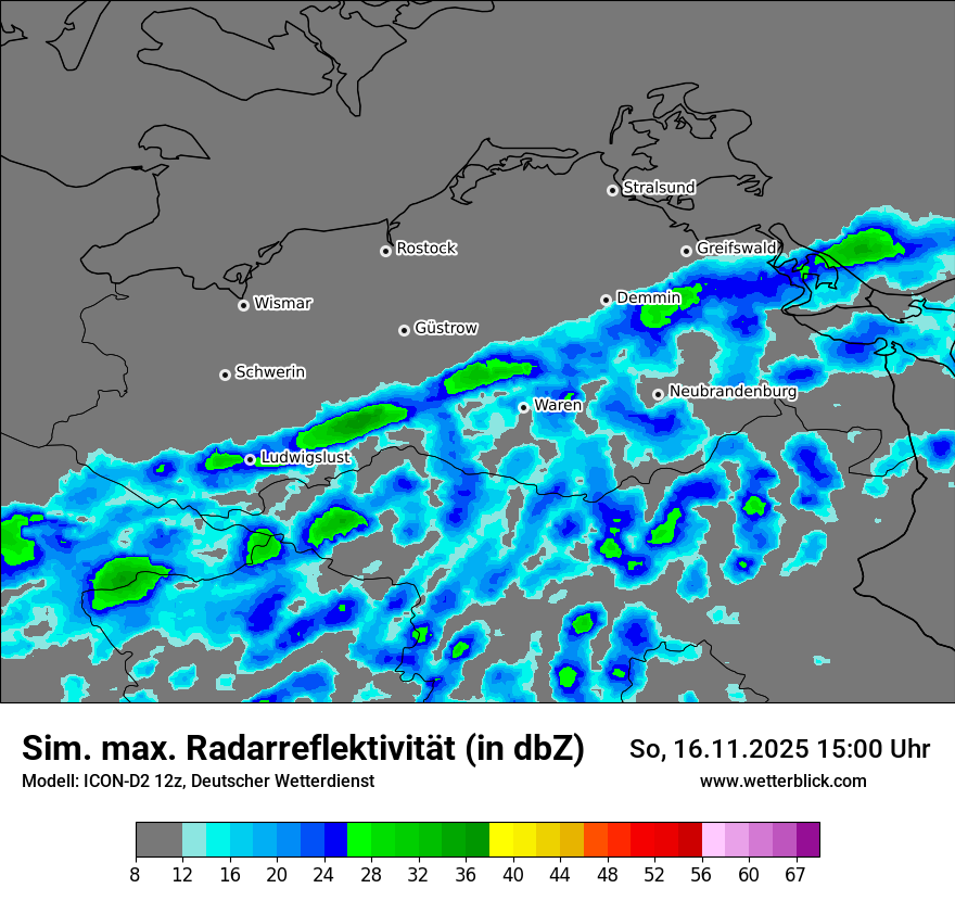 Modellkarten Simuliertes Radarbild