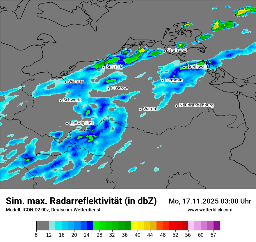 Modellkarten Simuliertes Radarbild