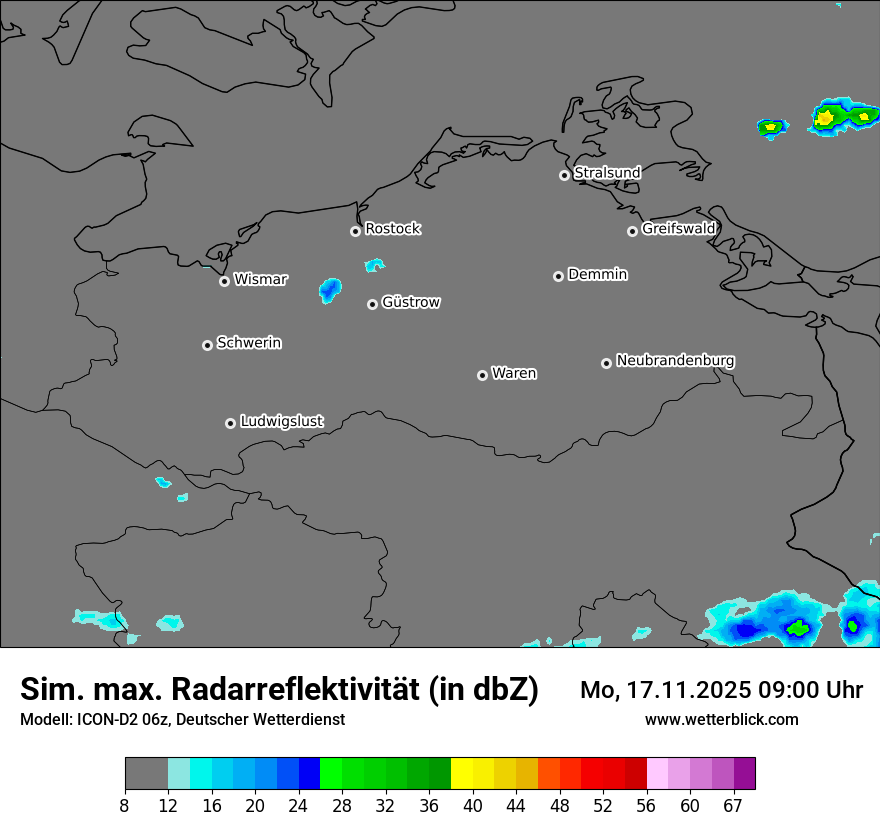 Modellkarten Simuliertes Radarbild