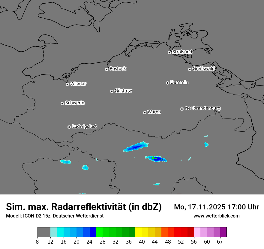 Modellkarten Simuliertes Radarbild