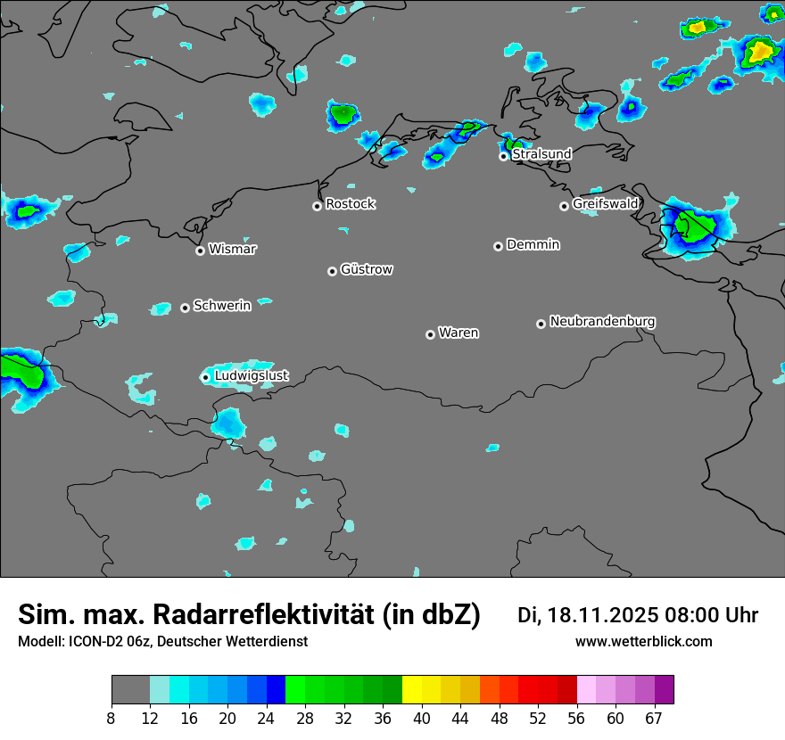 Modellkarten Simuliertes Radarbild