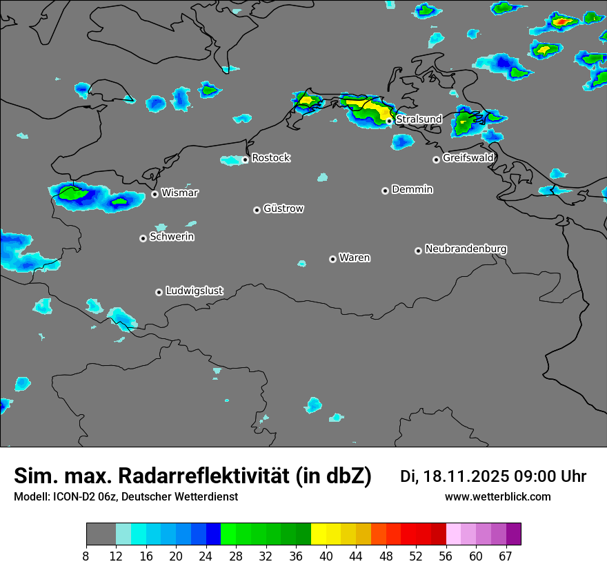 Modellkarten Simuliertes Radarbild