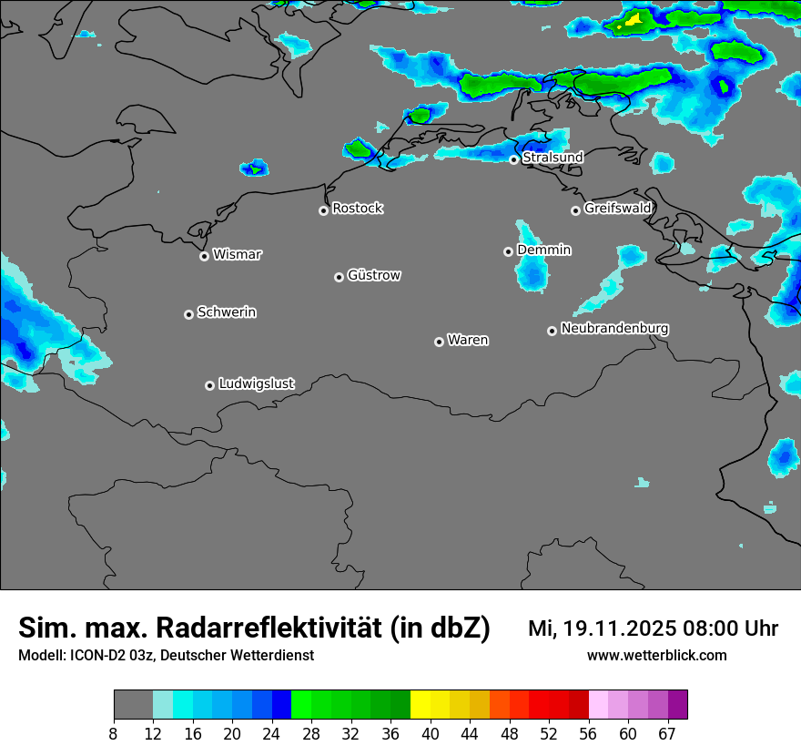 Modellkarten Simuliertes Radarbild