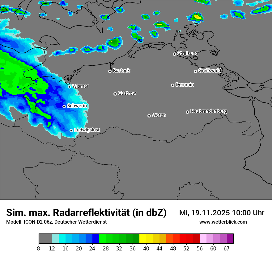 Modellkarten Simuliertes Radarbild
