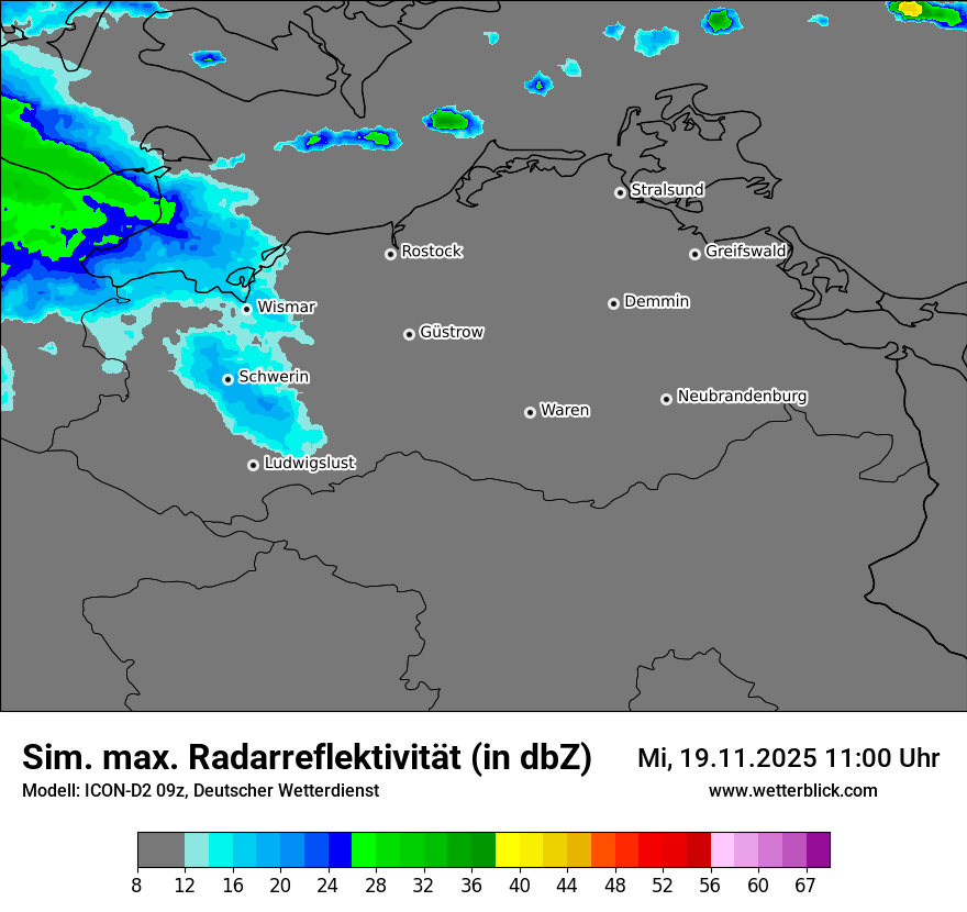 Modellkarten Simuliertes Radarbild