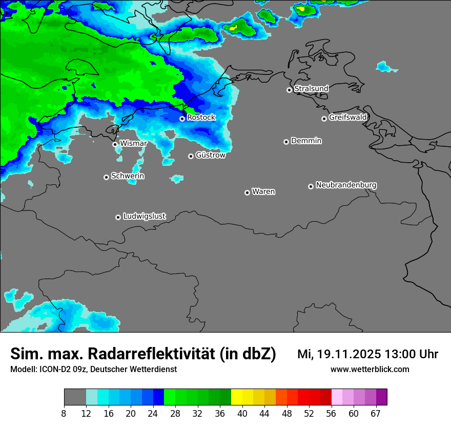 Modellkarten Simuliertes Radarbild