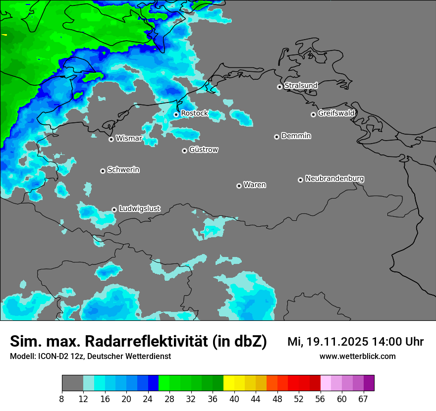 Modellkarten Simuliertes Radarbild