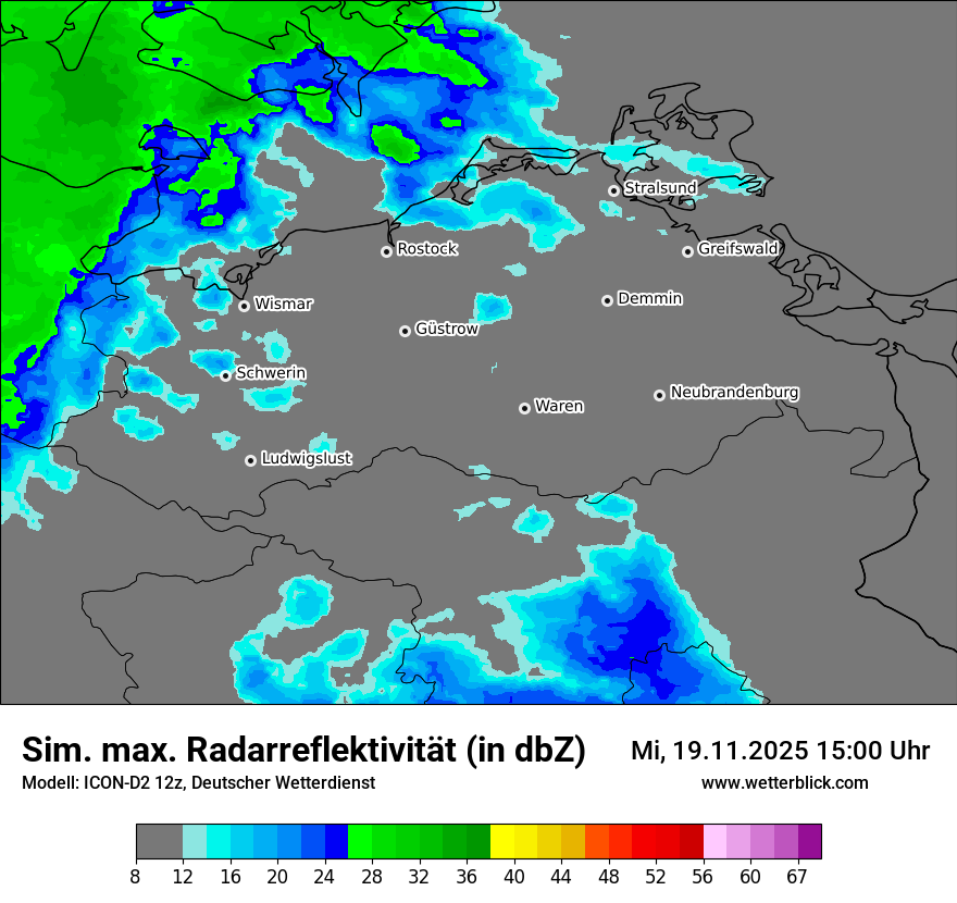 Modellkarten Simuliertes Radarbild