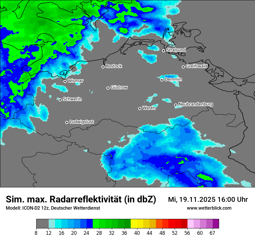 Modellkarten Simuliertes Radarbild