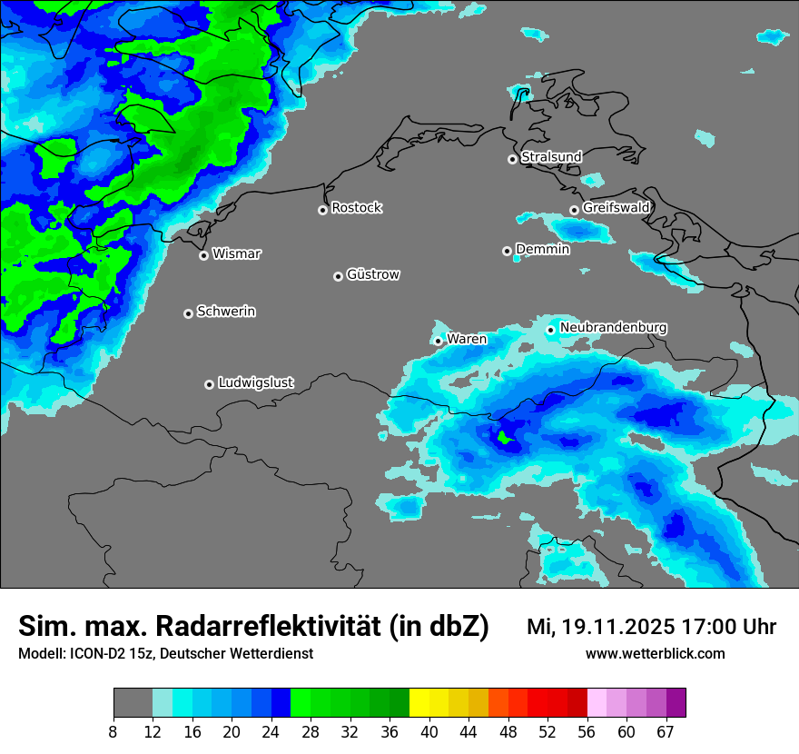 Modellkarten Simuliertes Radarbild