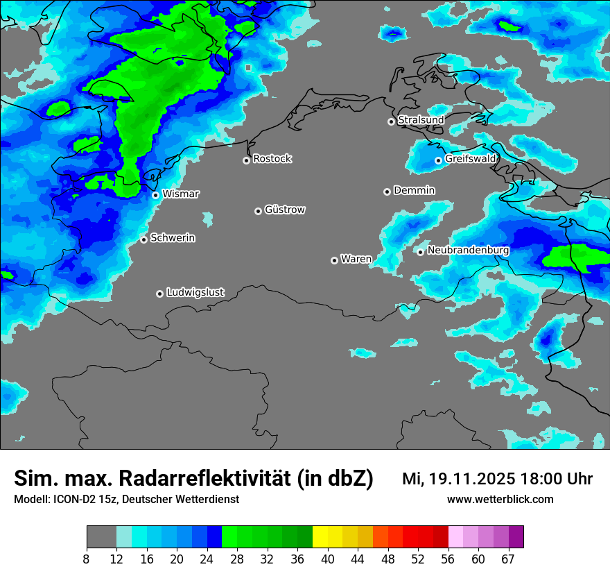 Modellkarten Simuliertes Radarbild