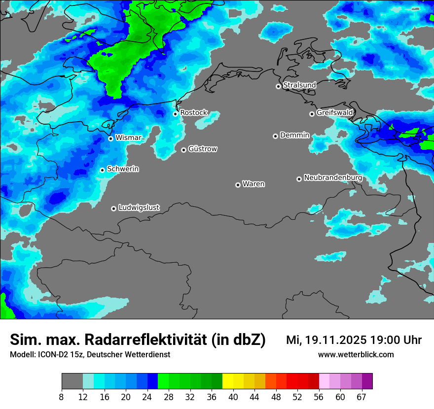 Modellkarten Simuliertes Radarbild