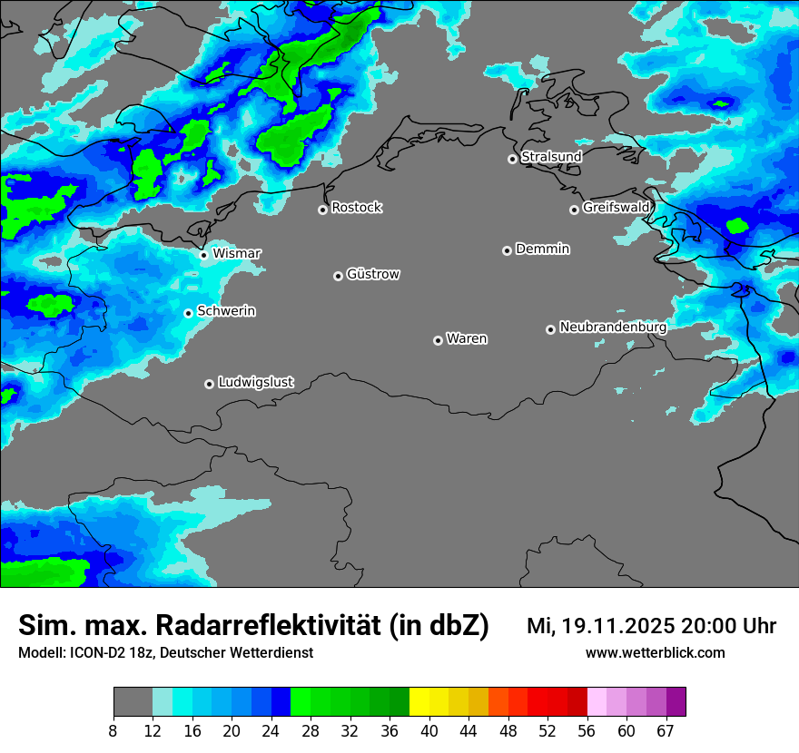Modellkarten Simuliertes Radarbild