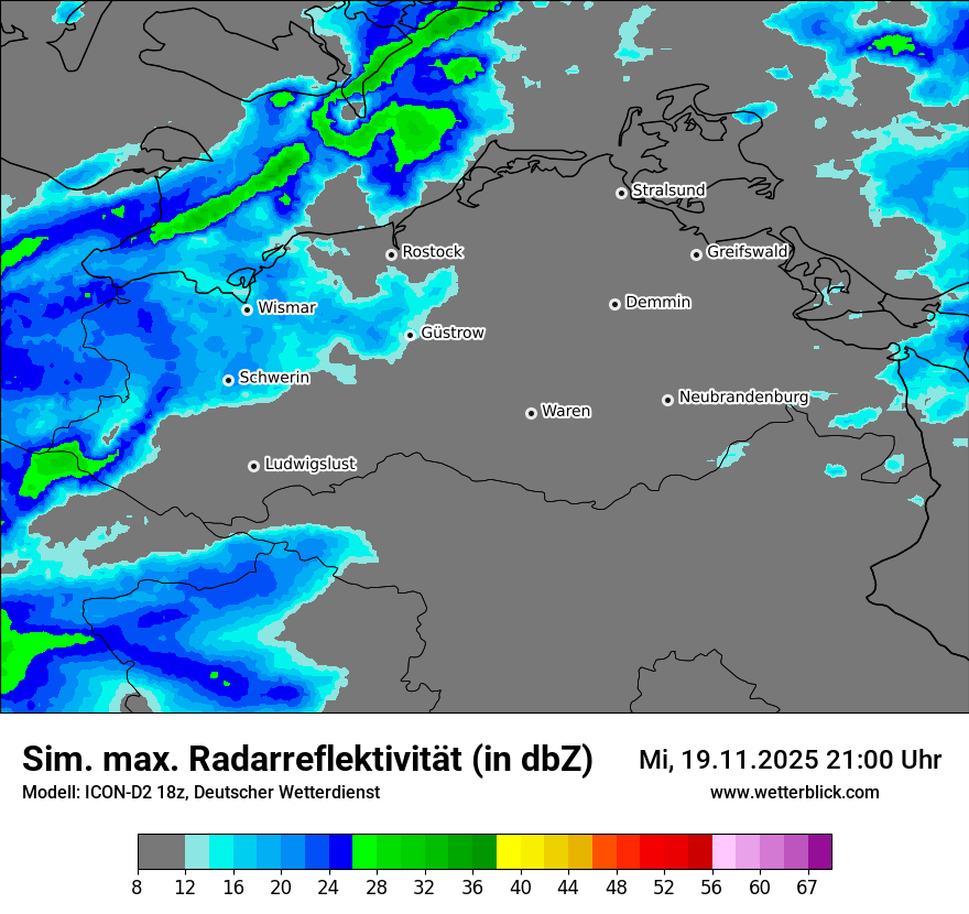 Modellkarten Simuliertes Radarbild