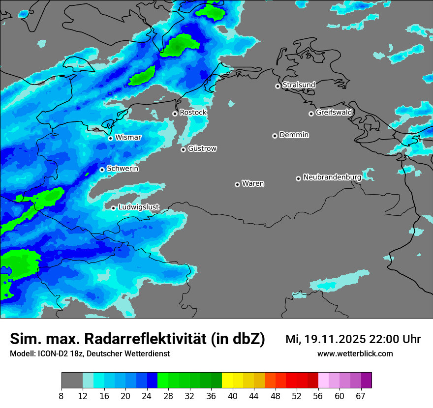 Modellkarten Simuliertes Radarbild