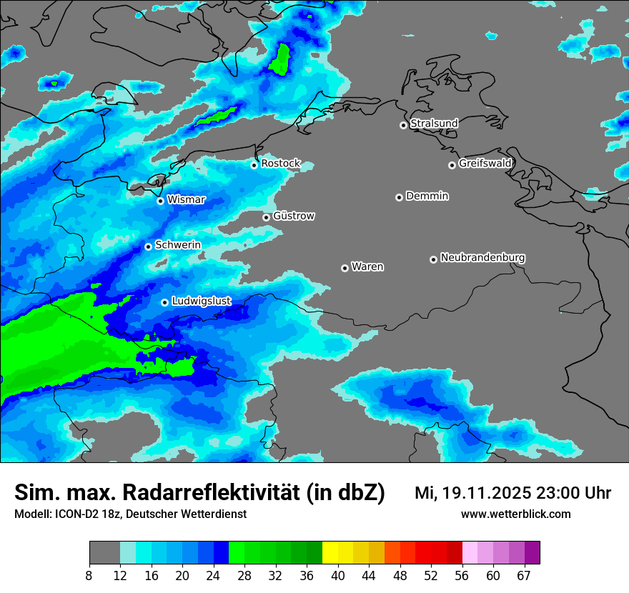 Modellkarten Simuliertes Radarbild