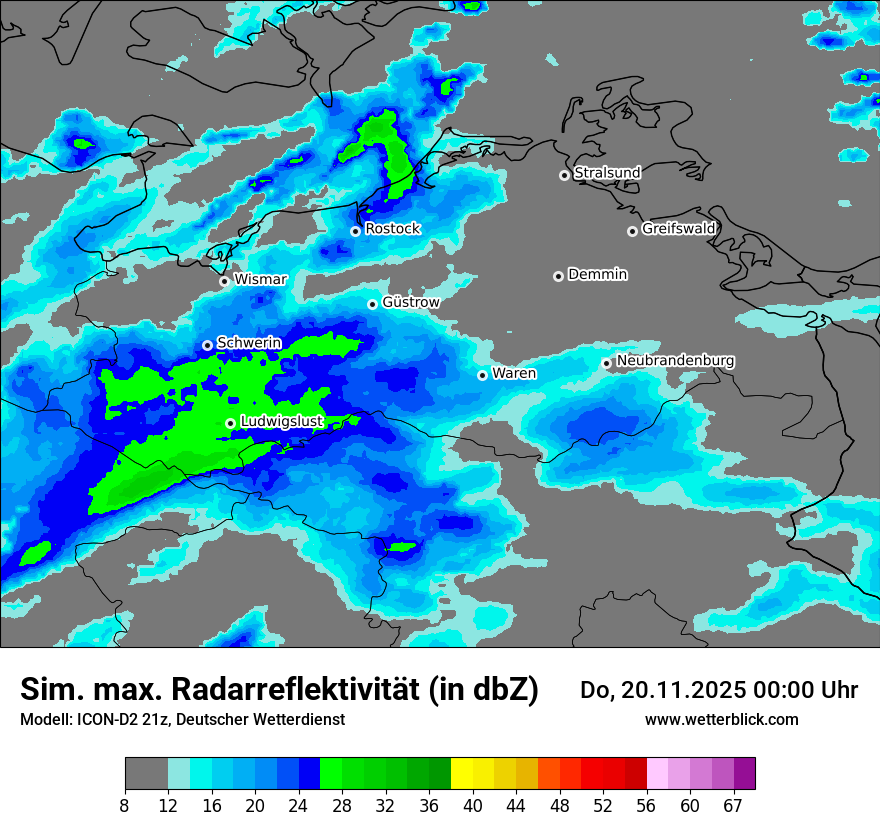 Modellkarten Simuliertes Radarbild