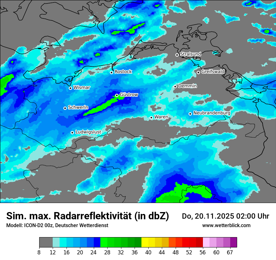Modellkarten Simuliertes Radarbild