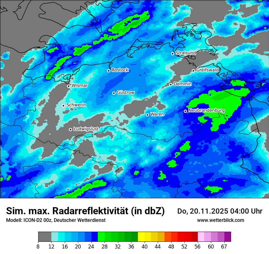 Modellkarten Simuliertes Radarbild