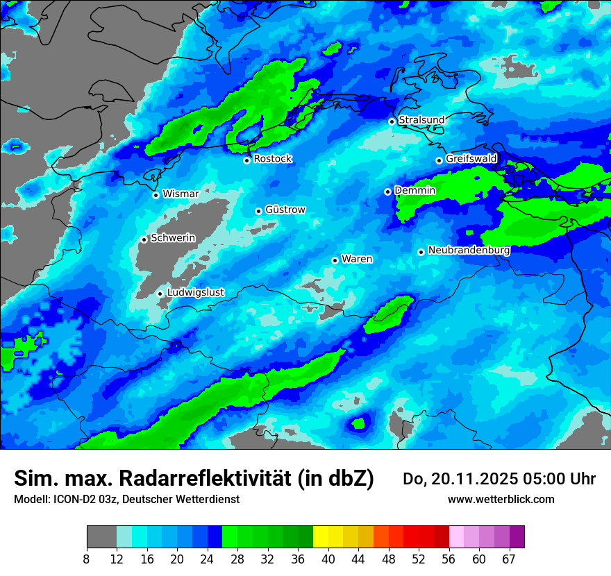Modellkarten Simuliertes Radarbild