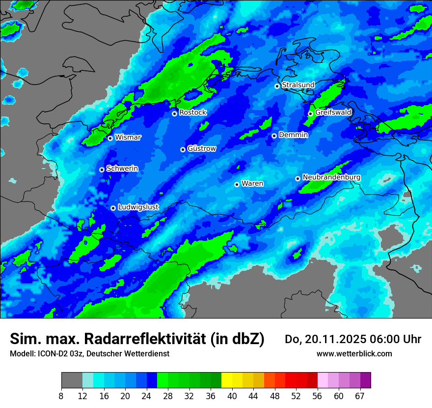 Modellkarten Simuliertes Radarbild