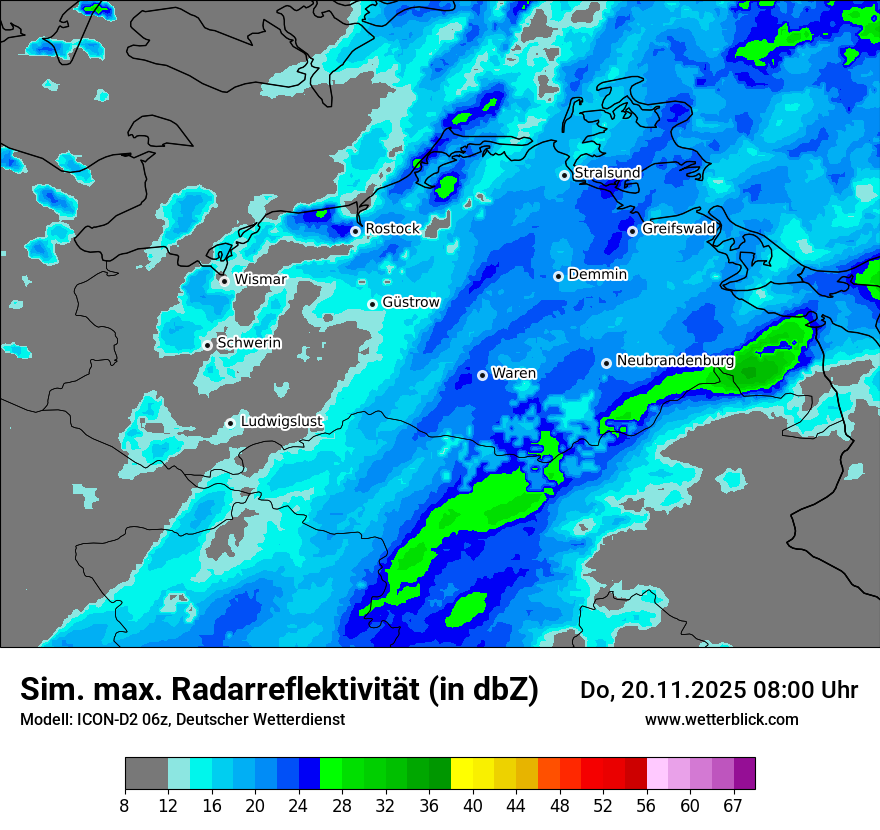 Modellkarten Simuliertes Radarbild