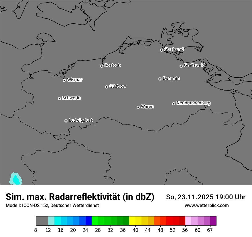 Modellkarten Simuliertes Radarbild